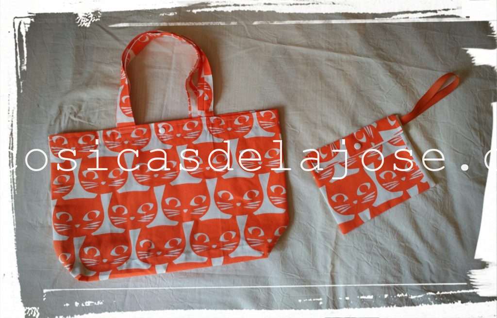 Bolsa de compra gatos naranja